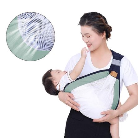 Fular Portabebe Verde con Blanco