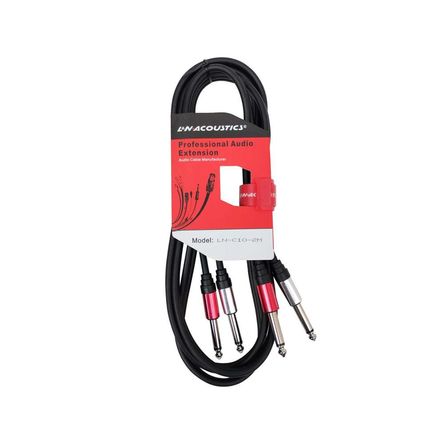 Cable 2 Plug Mono 6.3mm a 2 Plug Mono 6.3mm 2 Metros LN-C10-2M L&N-ACOUSTICS