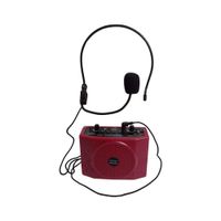 Mini Radio Portátil FM con Bluetooth, USB y Micrófono Tipo Vincha JJ-91002-RED