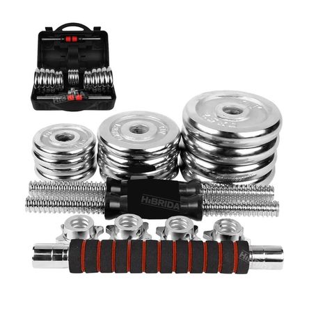 Set 20K Pesas Y Mancuernas Cromadas Ejercicios Fitness Set 20K Pesas Y Mancuernas Cromadas Ejercicios Fitness