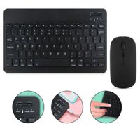 Teclado con Mouse Bluetooth Inalambrico para Pc Tablet Mac iPad Negro
