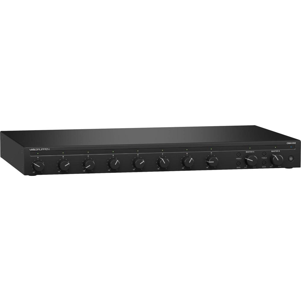 Amplificador Mezclador Comercial Lab.Gruppen CMA1202 - 8 Entradas, 2 x 120W, Control de Volumen Indi