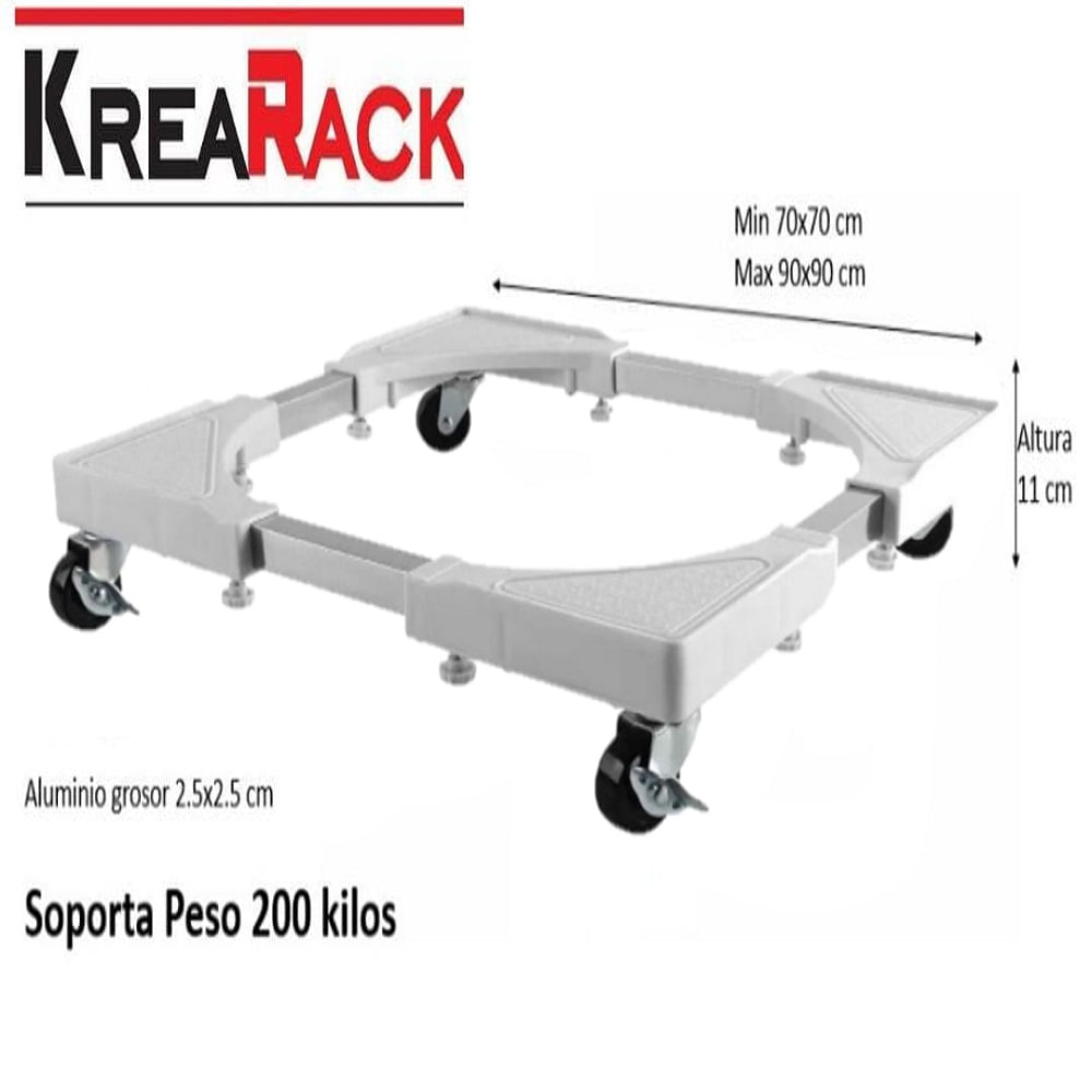 Base Grande para Cocina Refri Etc 70 A 90 Cm Regulable Krearack Negro