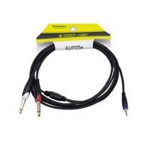 Cable 1 Plug Stereo 3.5mm a 2 Plug Mono 6.3mm 3 Metros BJJ212/3M SOUNDKING