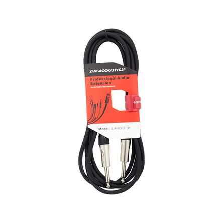 Cable 1 Plug Mono 6.3mm a 1 Plug Mono 6.3mm 3 Metros LN-8063-3M L&N-ACOUSTICS Cable 1 Plug Mono 6.3mm a 1 Plug Mono 6.3mm 3 Metros LN-8063-3M L&N-ACOUSTICS