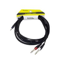 Cable 1 Plug Stereo 3.5mm a 2 Plug Mono 6 Metros BJJ212/6M SOUNDKING