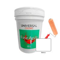 Látex Acrilico Antihongos Mate + Rodillo 12"" Universal Colors Blanco 5gl