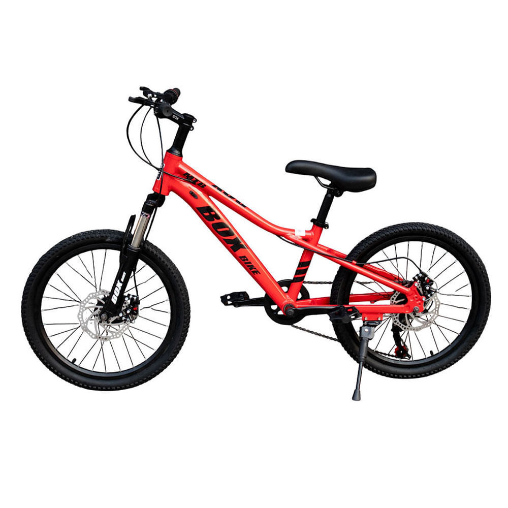 Bicicleta Box Mtb Aro 20 con Frenos de Disco y Suspensión Delantera Rojo