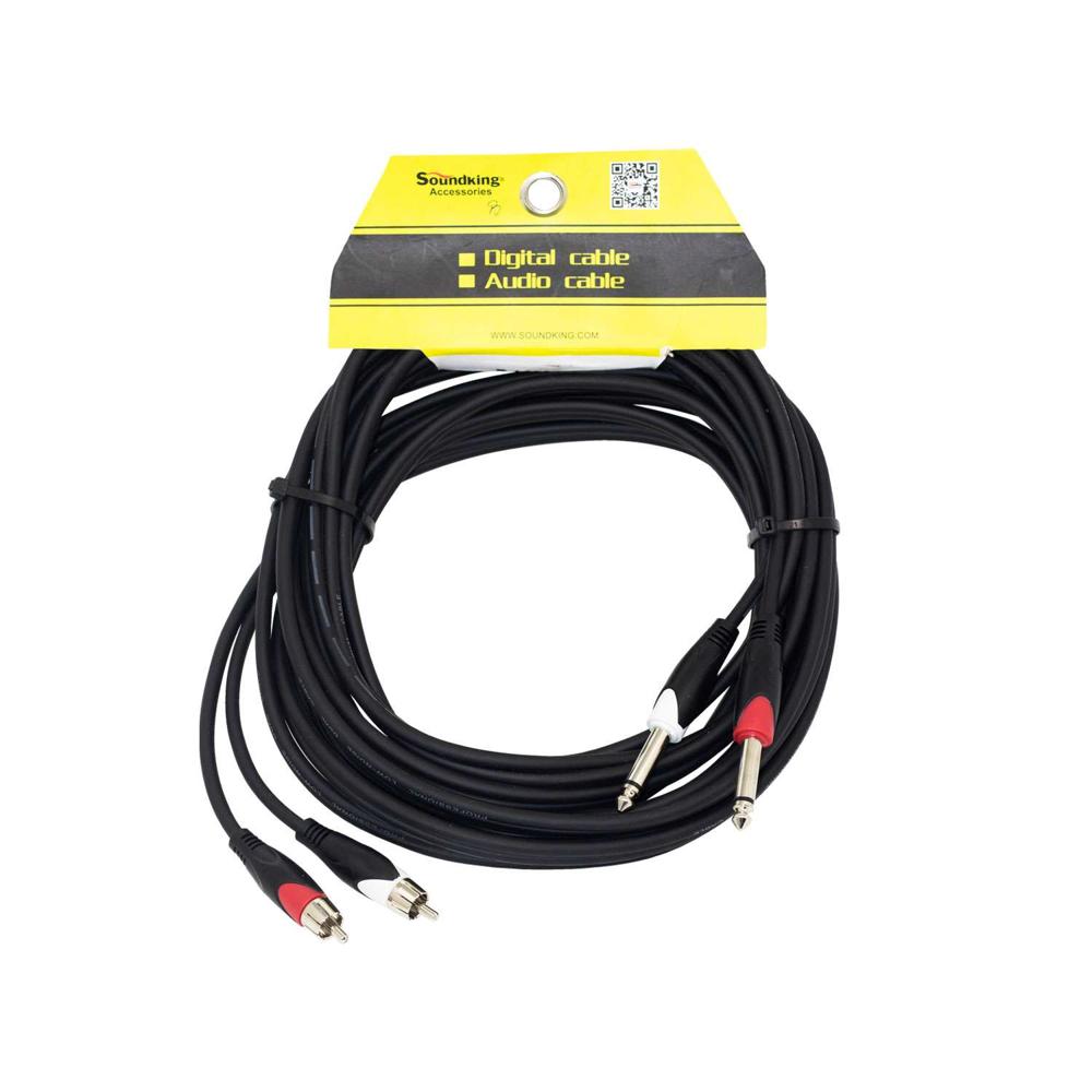 Cable 2 Plug RCA a 2 Plug Mono 3.6mm 6 Metros BJJ208/6M SOUNDKING