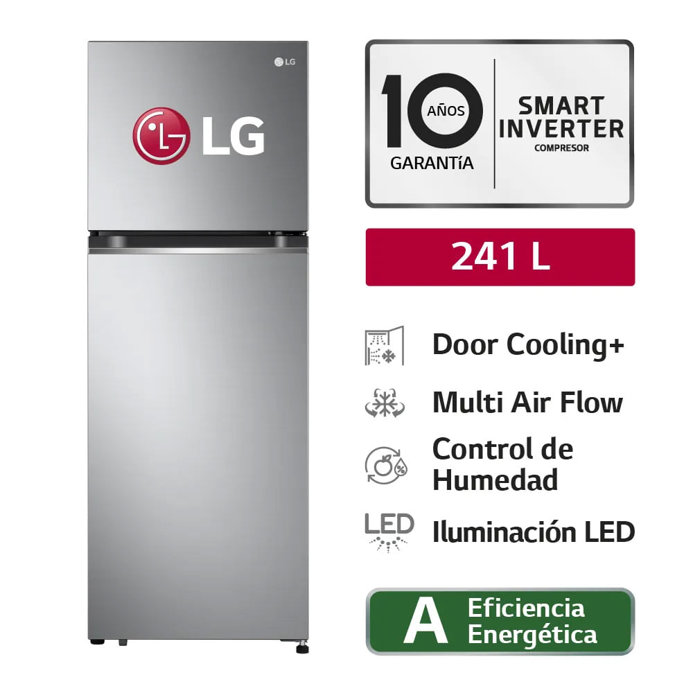 Refrigeradora LG Top Freezer 241 Litros con Door Cooiling GT24BPP