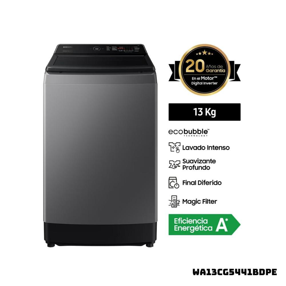 Lavadora SAMSUNG Ecobubble 13KG Carga Superior Gris WA13CG5441BDPE