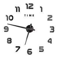 Reloj 3D Grande con Relieve Decorativo Moderno - Sala Hogar Oficina Negro