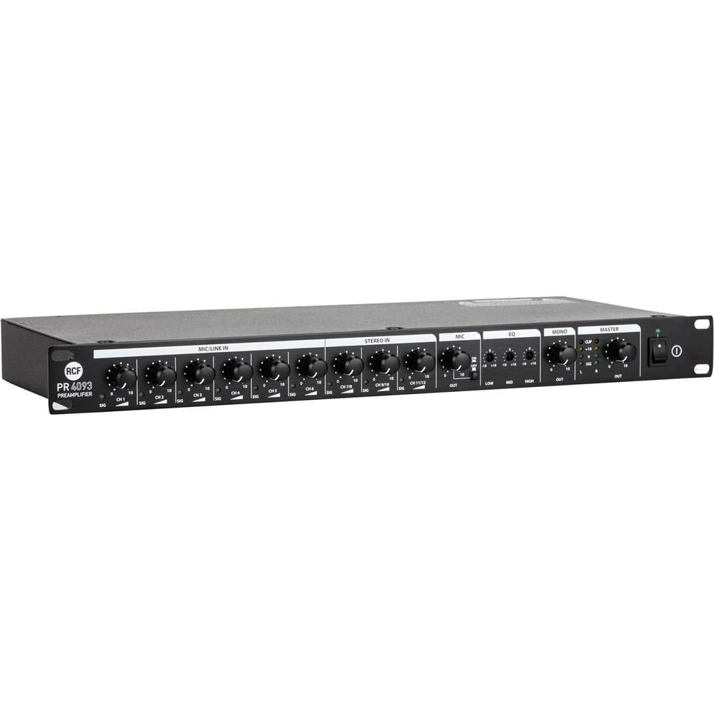 RCF PR 4093 - Preamplificador con 9 Entradas, 3 Salidas, 6 Entradas XLR Balanceadas, 3 Entradas Esté