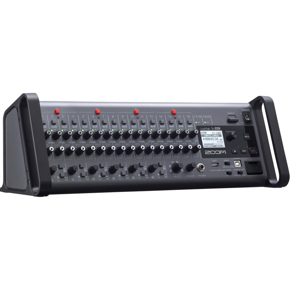 Zoom LiveTrak L-20R: Mezclador Digital Rack-Montable de 20 Canales y Grabador SD para Uso en Escenar