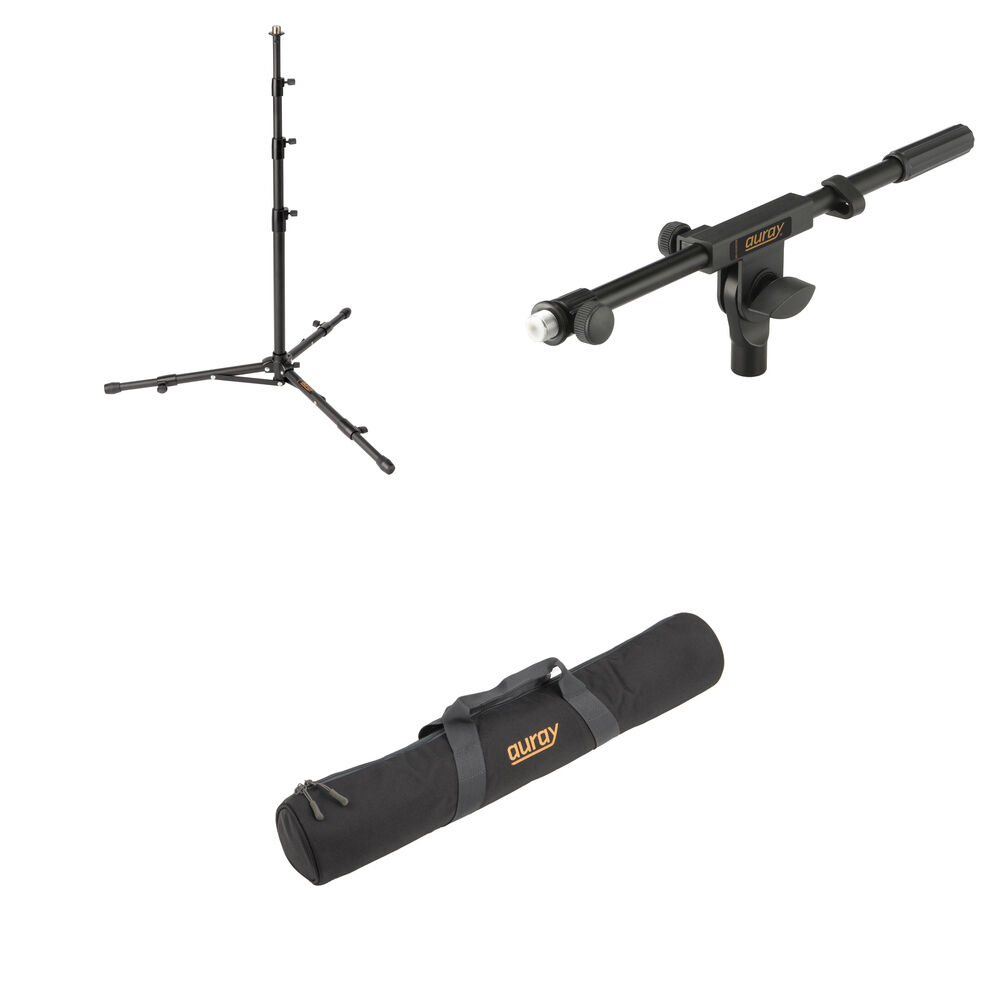 Soporte de Micrófono Auray Travelers con Brazo Articulado y Kit de Bolsa de Transporte