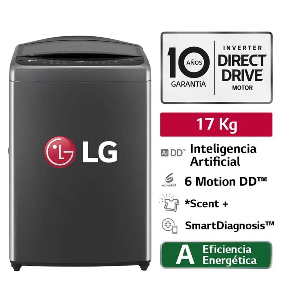 Lavadora LG 17 Kg AI DD Carga Superior Negro WT17BV6