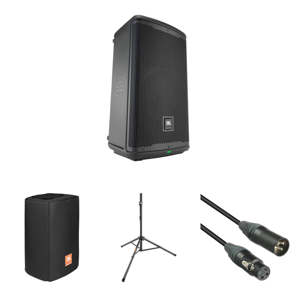 Kit de Altavoz Potenciado JBL EON710 con Funda, Soporte y Cable - Altavoz de 10"", Bluetooth, DSP Ava