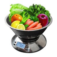 Balanza Digital Gramera 5kg para Cocina de Acero Inoxidable con Termómetro y Temporizador