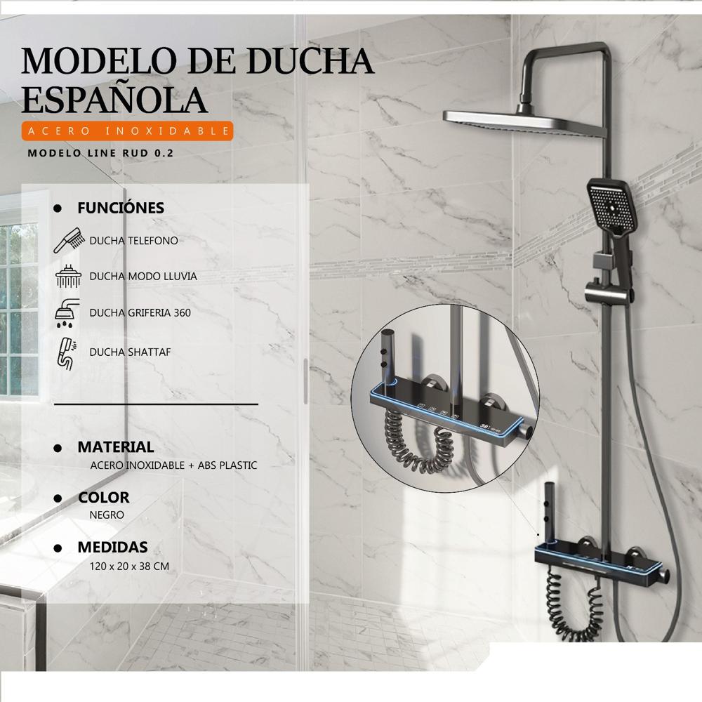 Ducha Española Multifuncional 4 Teclas Digital Deluxe