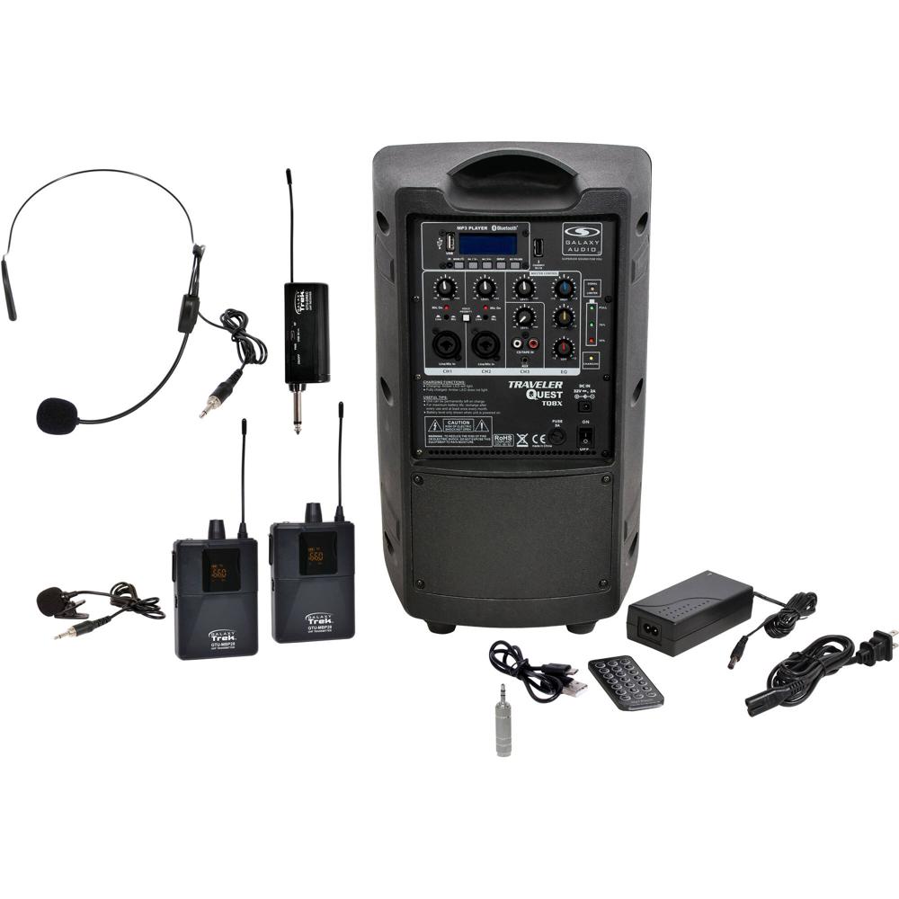 Galaxy Audio Traveler Quest TQ8X PA con Sistema de Micrófono Inalámbrico GAGTUVSP5AB (A & B: 524.5 a