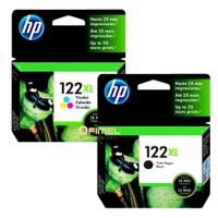 Kit Tinta HP 122XL Negro Tricolor Original