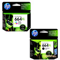 Kit Tinta HP 664XL Negro Tricolor Original