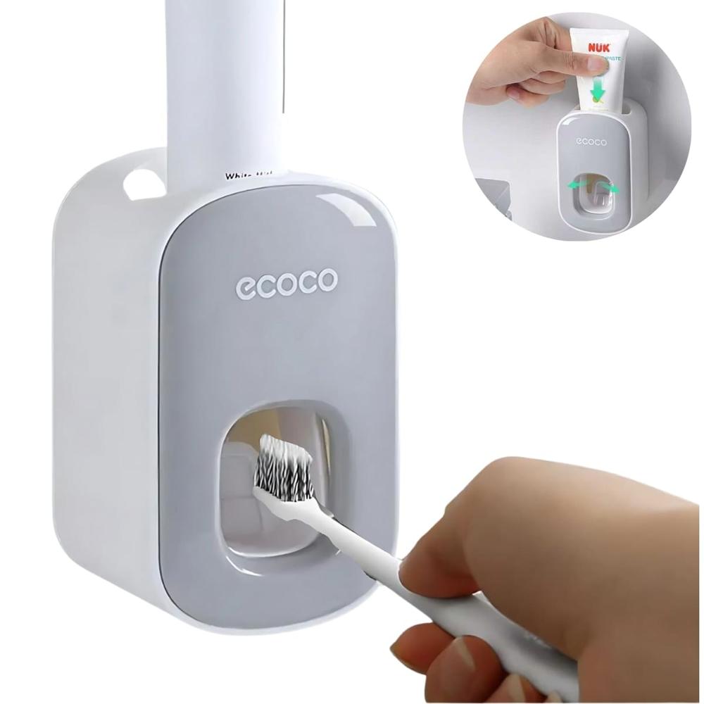 Dispensador A Presión De Pasta Dental Ecoco Gris  335GR03