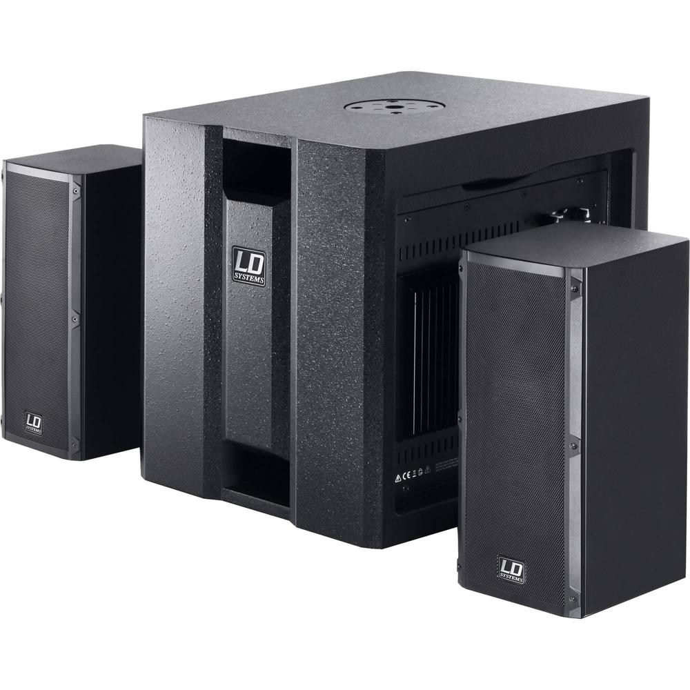 LD Systems DAVE 8 ROADIE 2.1 Sistema PA Portátil 1400W con Mezclador de 3 Canales