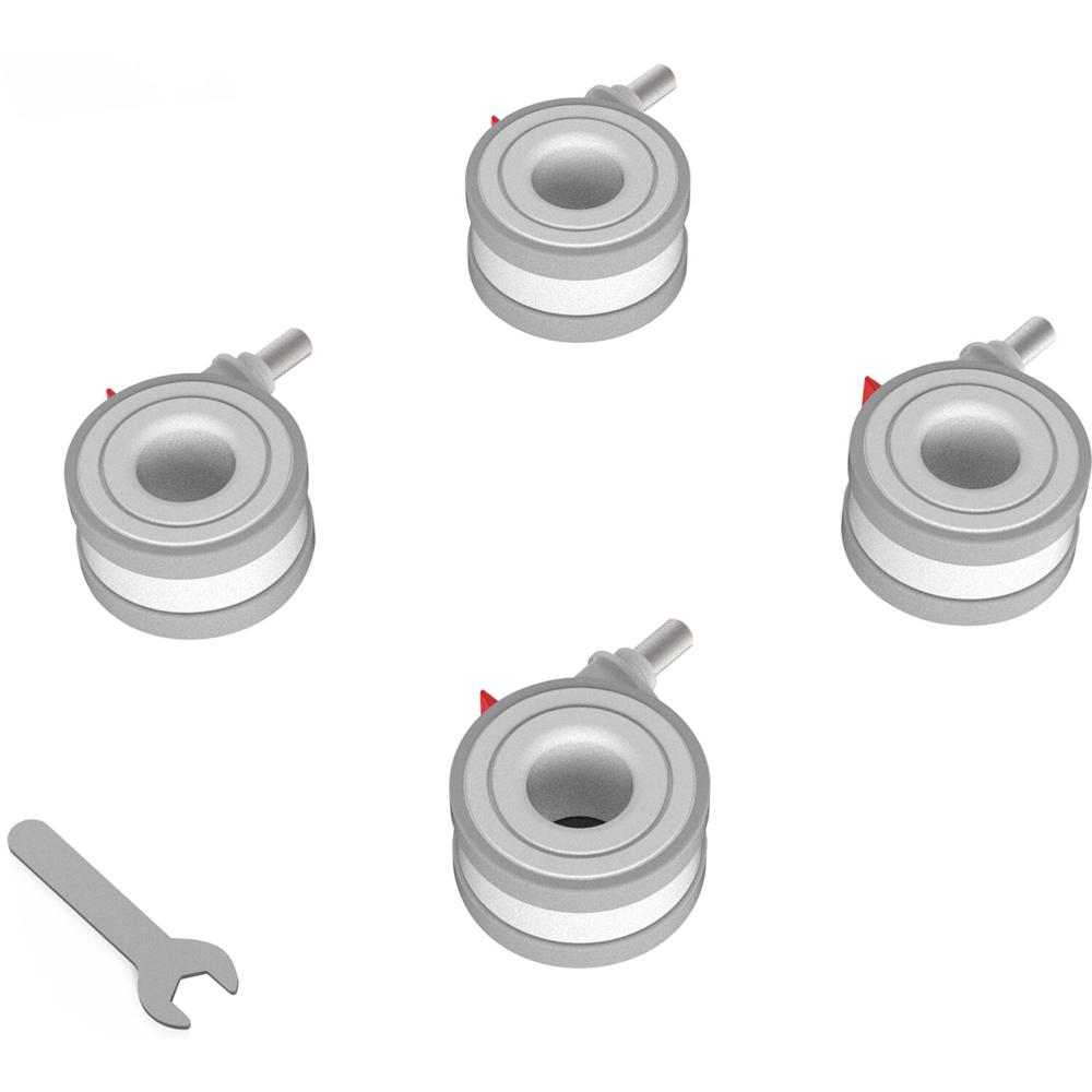 Ruedas Heckler para Atril Heckler (Paquete de 4, Blanco) - Tamaño de Rueda 2.8"", Pestillos de Bloque