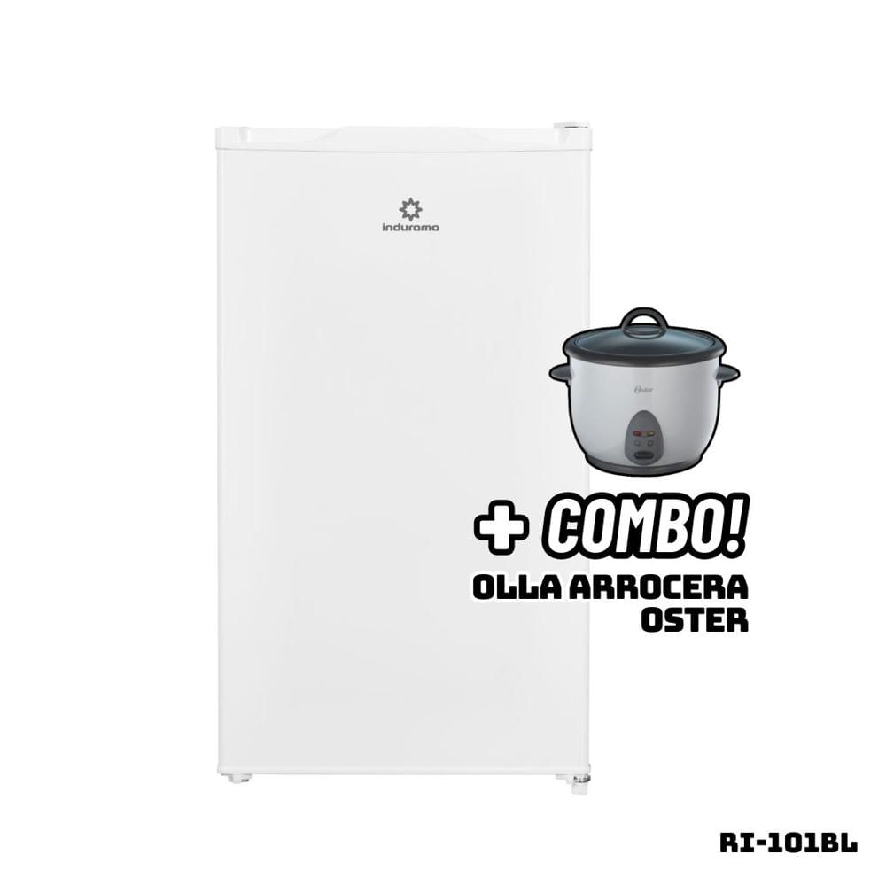 Frigobar INDURAMA 90 L Blanco RI-101BL + Arrocera OSTER Blanca