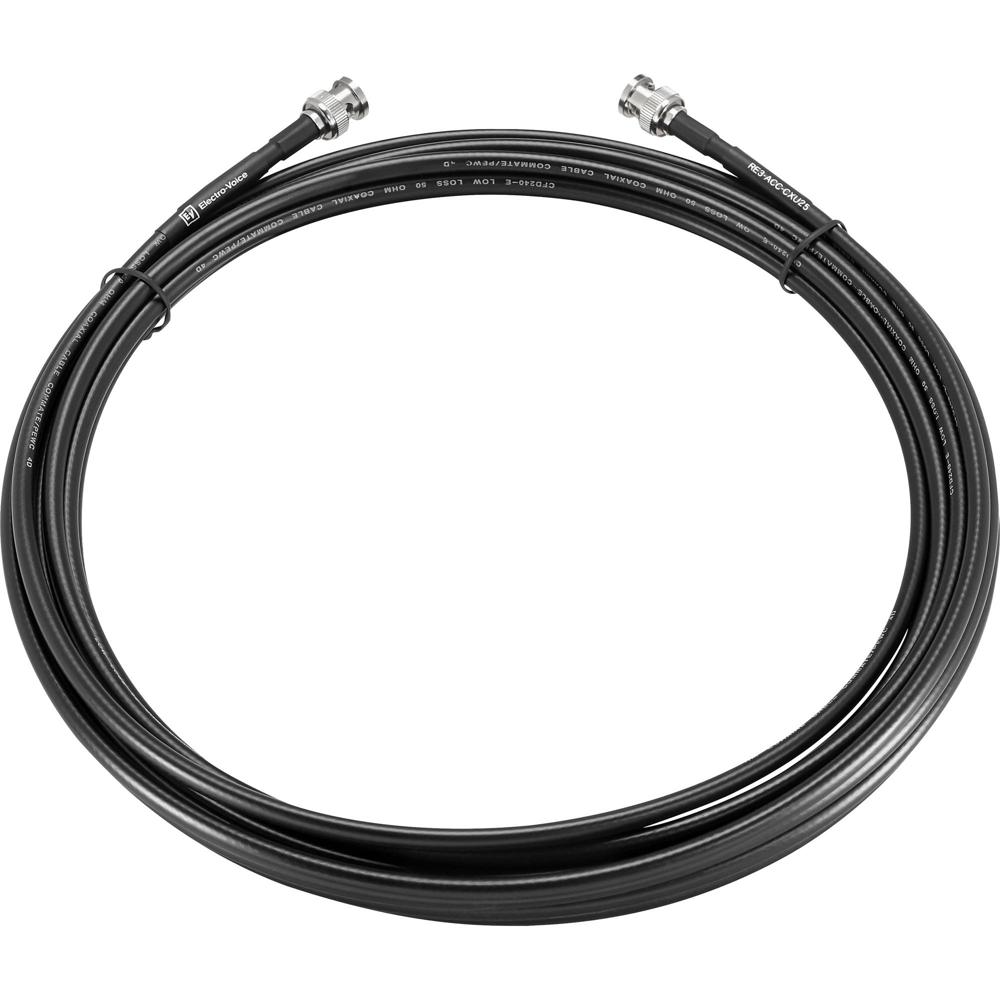 Cable Coaxial BNC de 50 Ohm de Baja Pérdida Electro-Voice RE3-ACC-CXU25 (25') para Sistemas de Micró