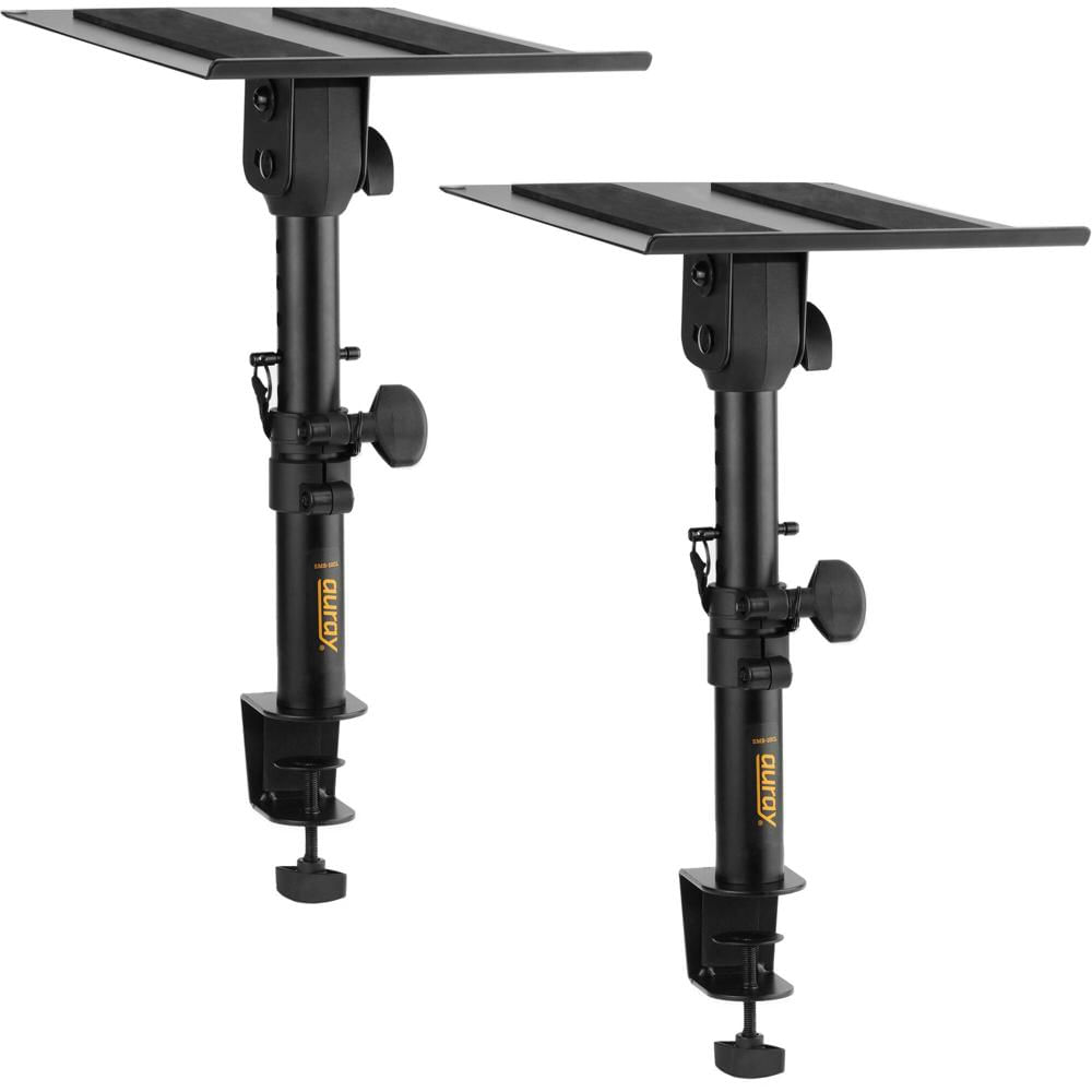 Soporte de Monitor de Estudio Ajustable Auray para Escritorio (Par) - Posiciona Altavoces, Soporte M