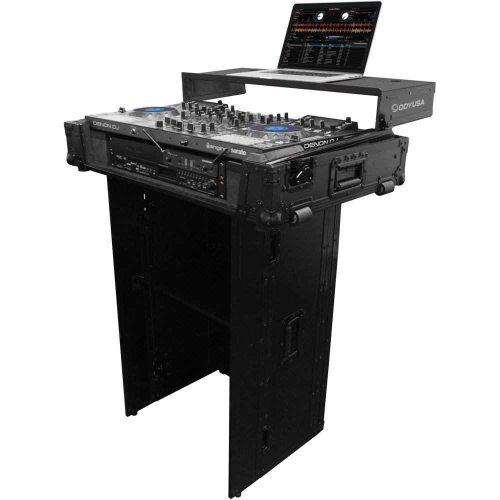 Soporte Plegable Odyssey Black Label (21 x 36"") para Coffins DJ - Estante Oculto, Asa Reforzada y Pa