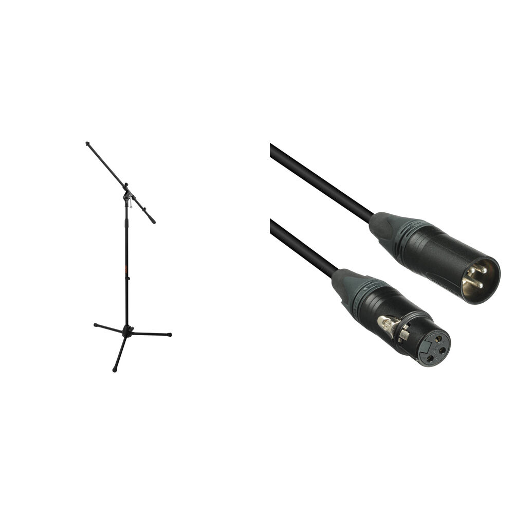 Soporte de Micrófono Tripode Auray MS-5230F con Brazo Fijo y Kit de Cable XLR