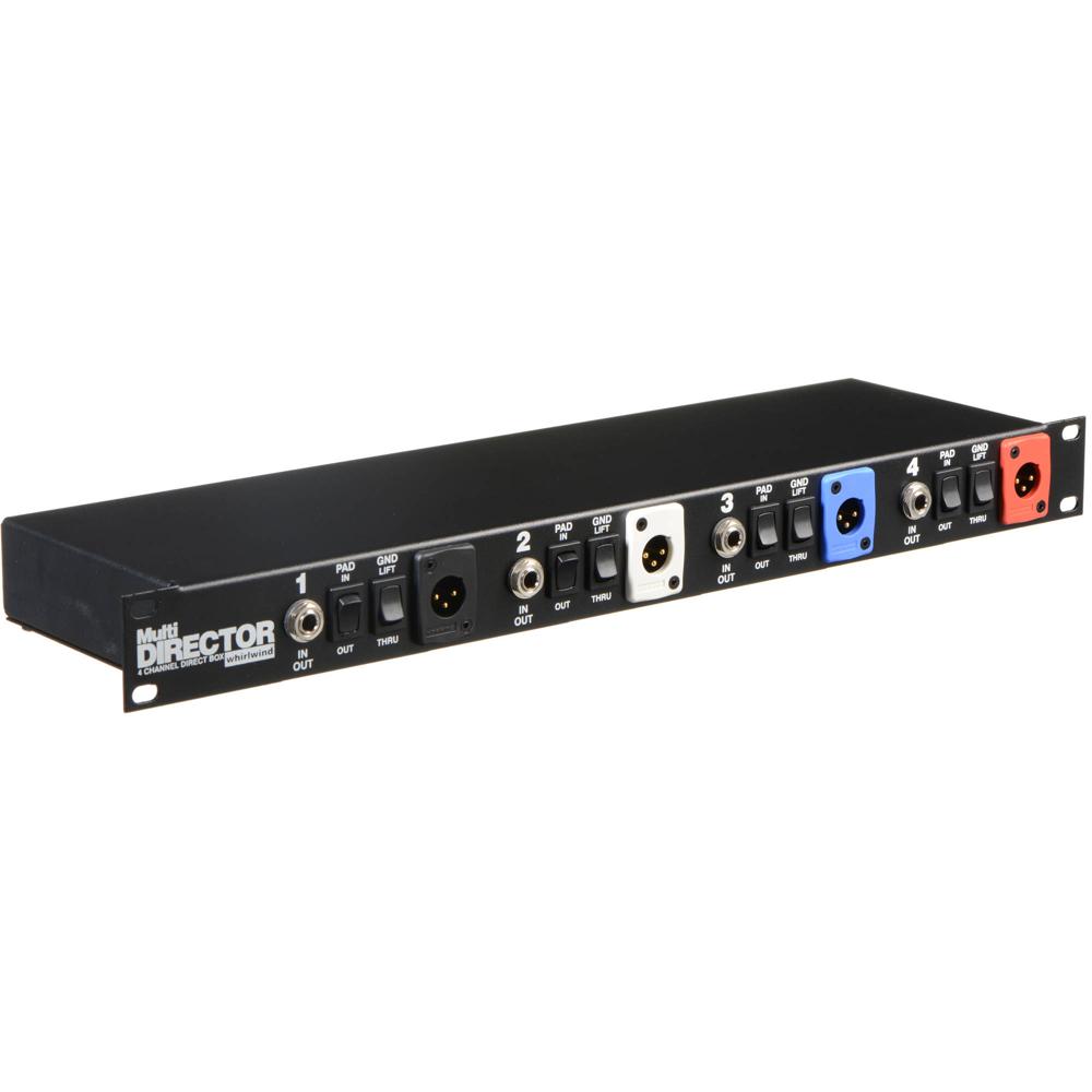 Whirlwind MultiDirector - Caja Directa de 4 Canales para Estudio o PA con Atenuador de 20dB