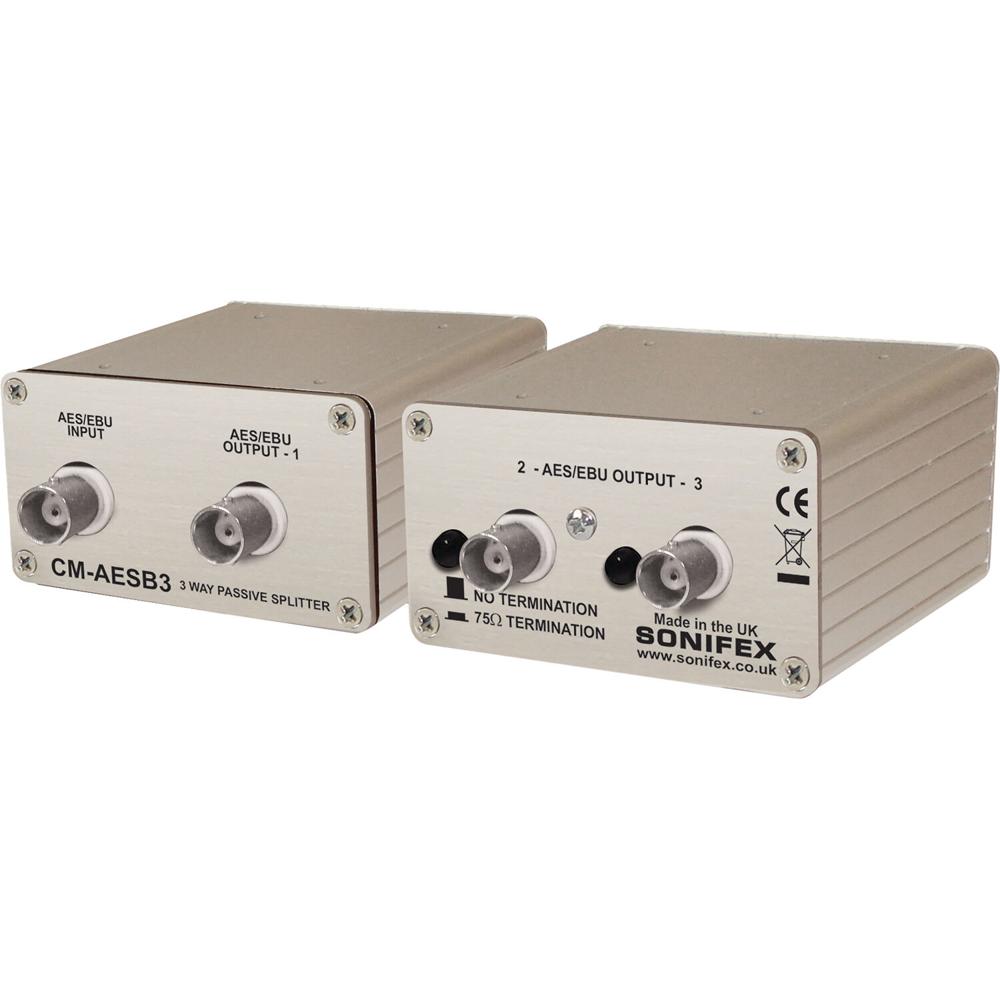 Sonifex CM-AESB3 Divisor Pasivo AES3ID de 3 Vías con Conectores BNC - Divide Fuente de Audio Digital