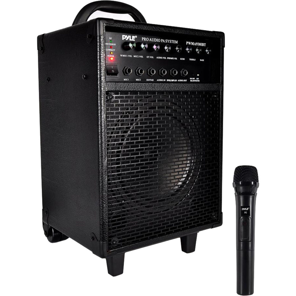Sistema PA Bluetooth Recargable Pyle Pro 600W con Micrófono Inalámbrico - Portátil y Resistente, Con