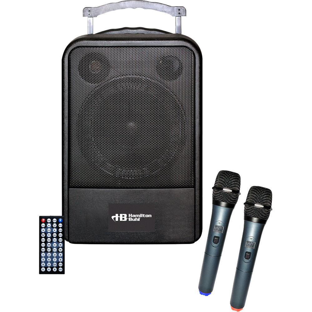 Sistema PA Portátil HamiltonBuhl VENU100A con Reproductor Multifuncional y 2 Micrófonos Inalámbricos