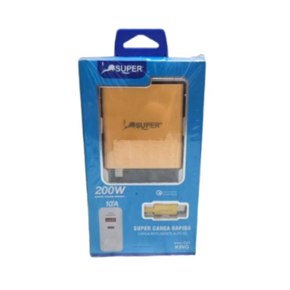 CARGADOR SUPER CARGA RAPIDA 200W Amarillo
