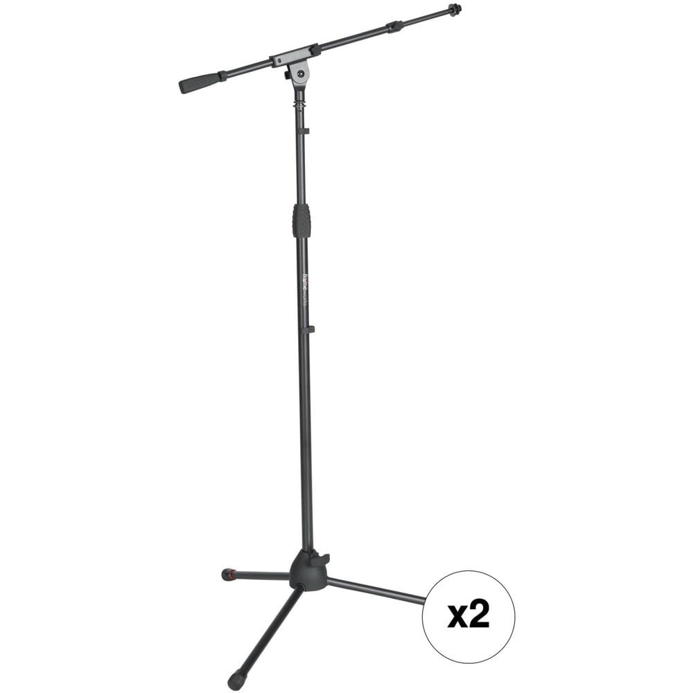 Soporte de Micrófono Tripode Gator Frameworks con Embrague de Giro Estándar y Brazo Telescópico (Par
