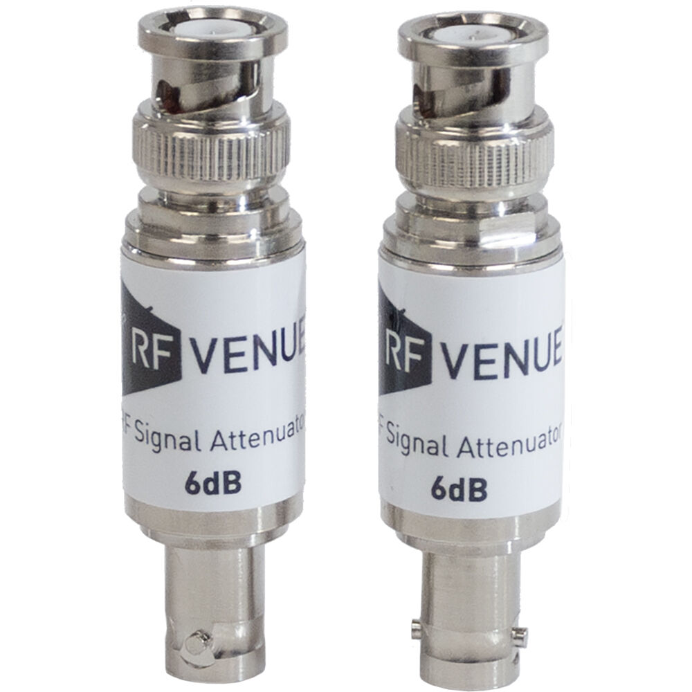 Atenuador RF Venue BNC de 6 dB (Paquete de 2) - Atenuación en Línea, Conectores BNC Macho y Hembra