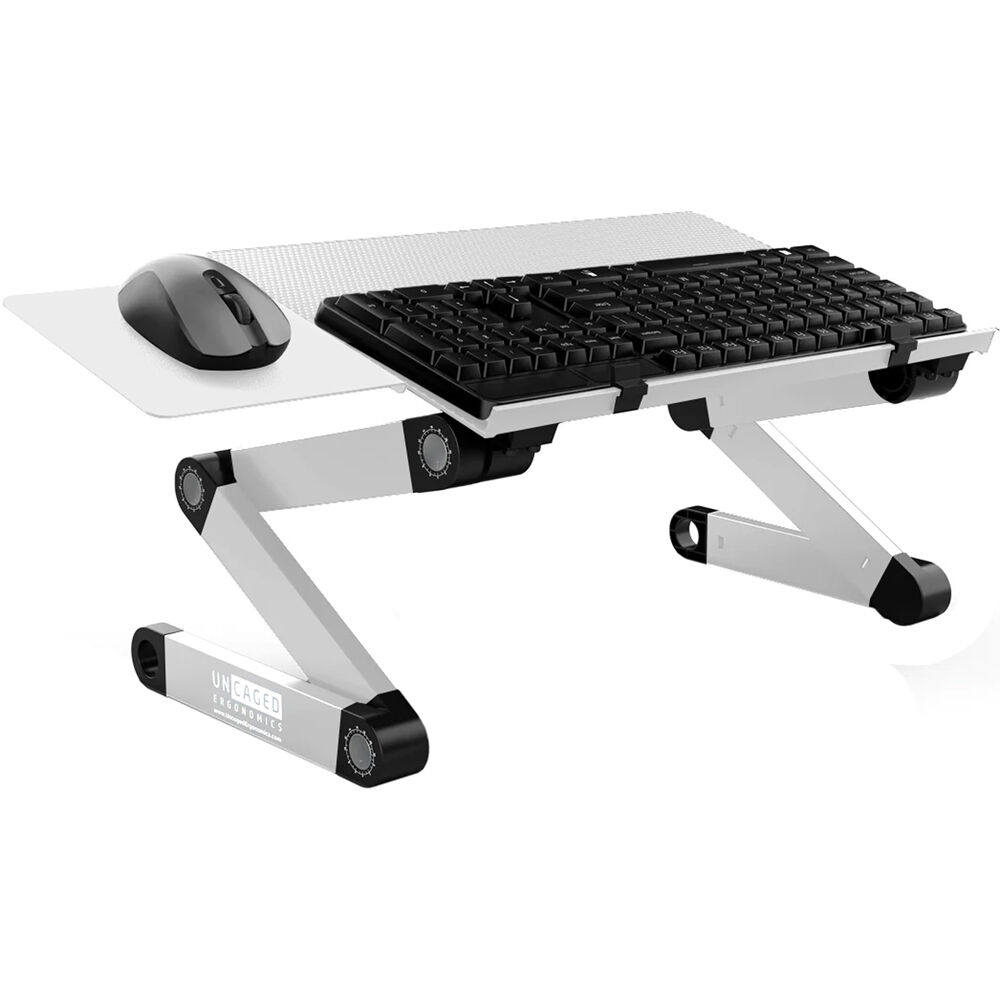 Soporte para Teclado Uncaged Ergonomics WorkEZ (Plata) - Panel Ancho de 18"", Mouse Pad de 7 x 7"", Al
