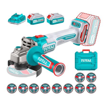 Amoladora 4 1.2 20 v 2 Baterias 4ah y Cargador Total tagli271532 Amoladora 4 1.2 20 v 2 Baterias 4ah y Cargador Total tagli271532