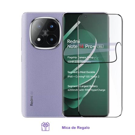 Xiaomi Redmi Note 14 Pro Plus 5G 8Gb Ram 256Gb Rom Purple con Mica Hidrogel