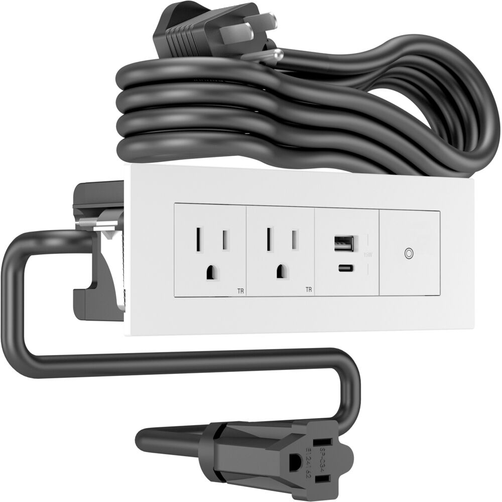 Wiremold Products Dash FPC 2OL - Solución de Carga Moderna con 2 Salidas, 1 USB A y 1 USB C - Blanco
