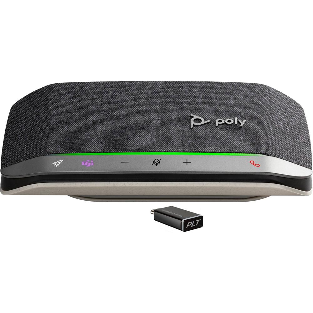 Poly Sync 20-M Altavoz y Manos Libres USB-C & Bluetooth (Plata, Microsoft Teams) - Conectividad USB-