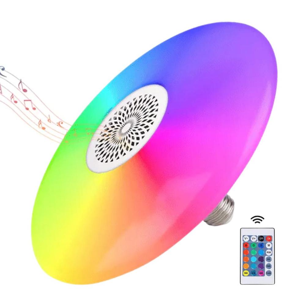 Lampara Foco Parlante Bluetooth 48W Bossney Luz Blanca + RGB BS-3016 Lampara Foco Parlante Bluetooth 48W Bossney Luz Blanca + RGB BS-3016