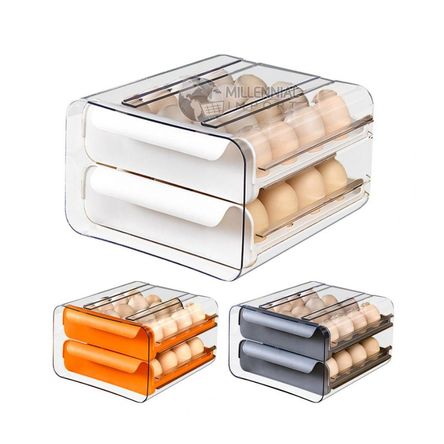Organizador Contenedor Porta Huevos De Acrílico 2 Niveles Multicolor