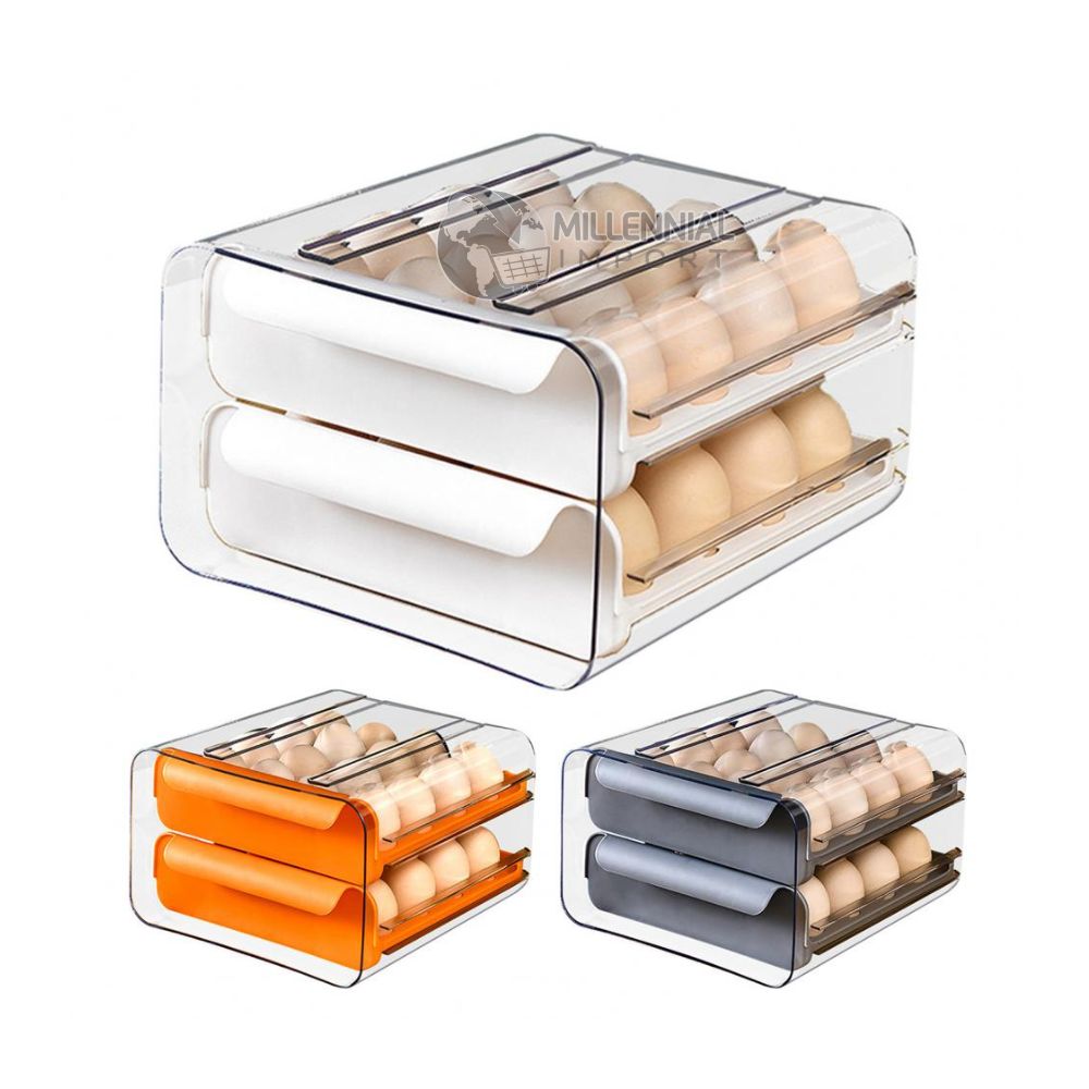 Organizador Contenedor Porta Huevos De Acrílico 2 Niveles Multicolor