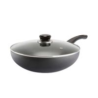 Sartén Wok N°30 - 2mm con Tapa Vidrio Record
